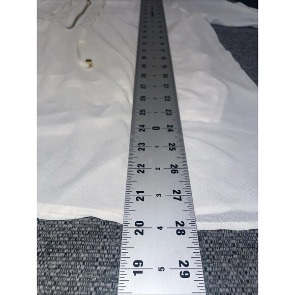 Michael Kors Blouse Womens XL White Long Sleeve Old Money Career Minimalist - Picture 6 of 10